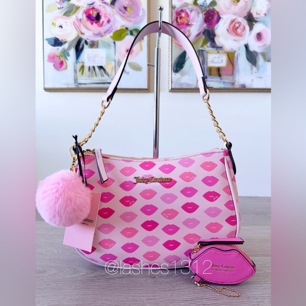 JUICY COUTURE Purse Sealed with a Kiss Shoulder Bag - Pink Lips